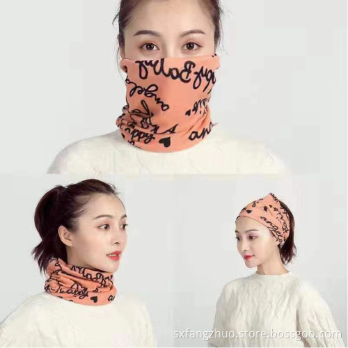 man and women with multipurpose winter neck warmer to keep warm polar fleece neck warmer